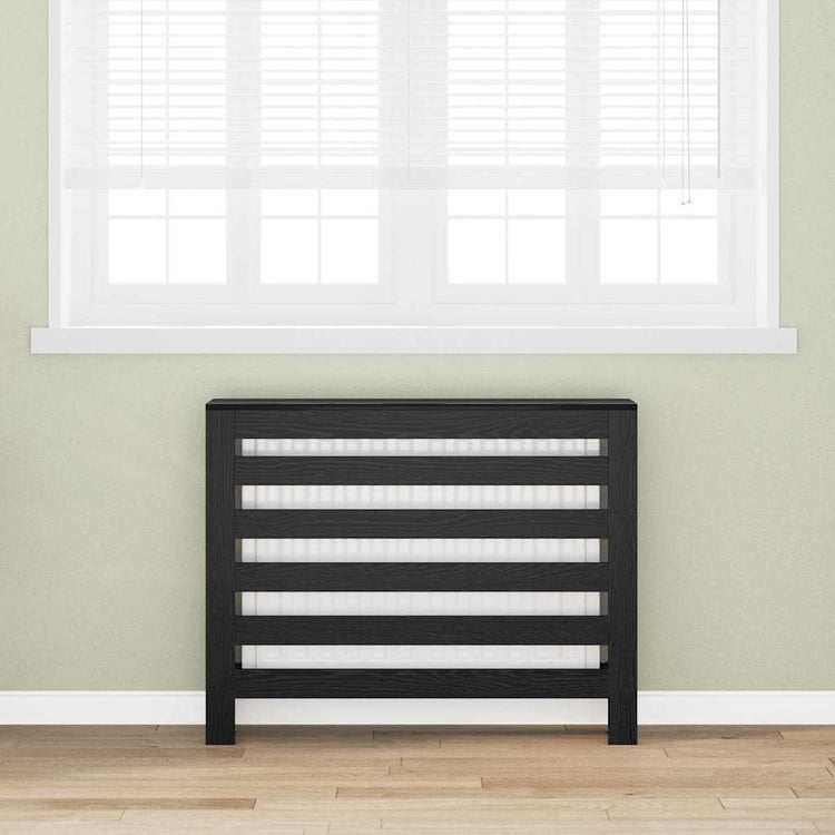 Vidaxxl cache radiateur chêne noir 104 x 20 x 82 cm bois d'ingénierie