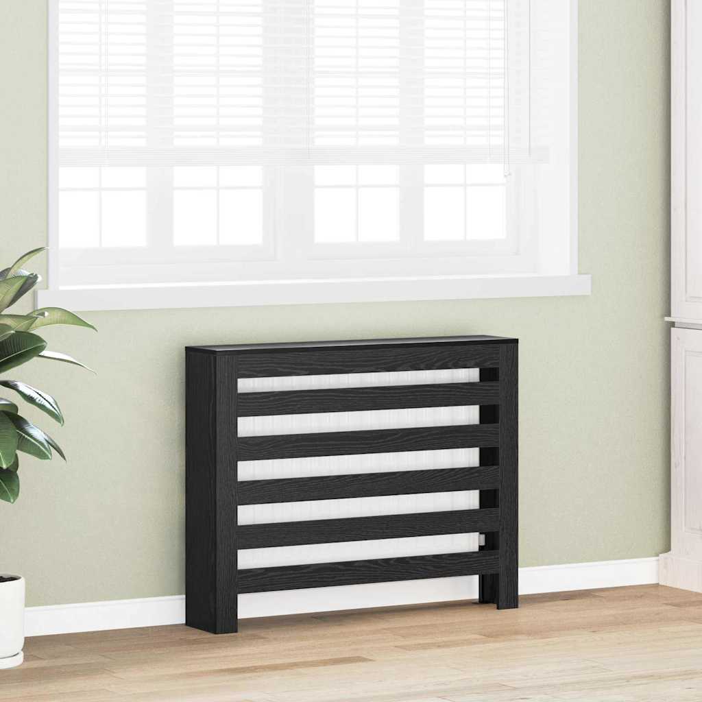 Vidaxxl cache radiateur chêne noir 104 x 20 x 82 cm bois d'ingénierie