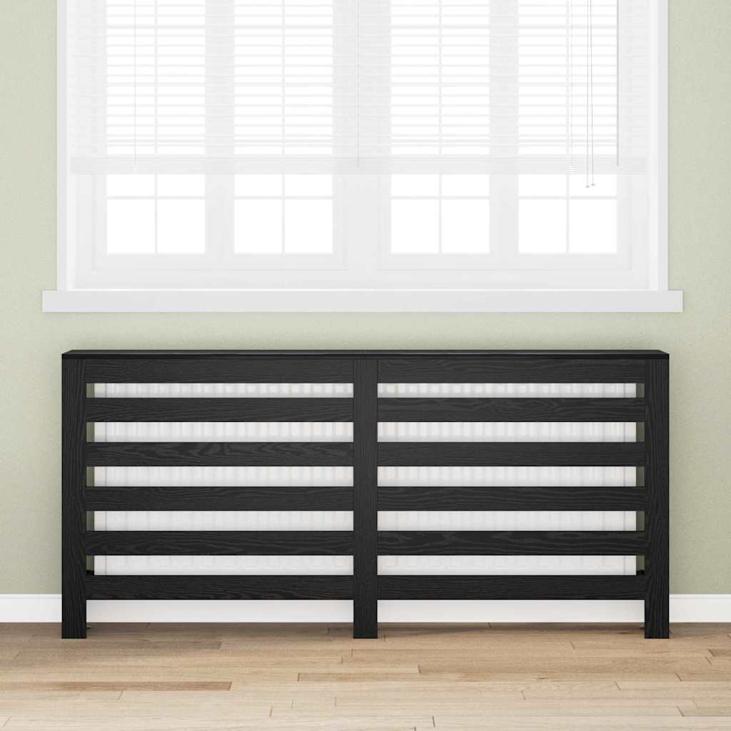 Vidaxxl cache radiateur chêne noir 175 x 20 x 82 cm bois d'ingénierie