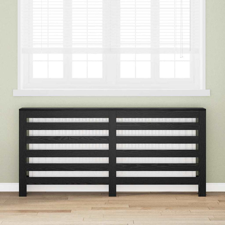 Vidaxxl cache radiateur chêne noir 175 x 20 x 82 cm bois d'ingénierie