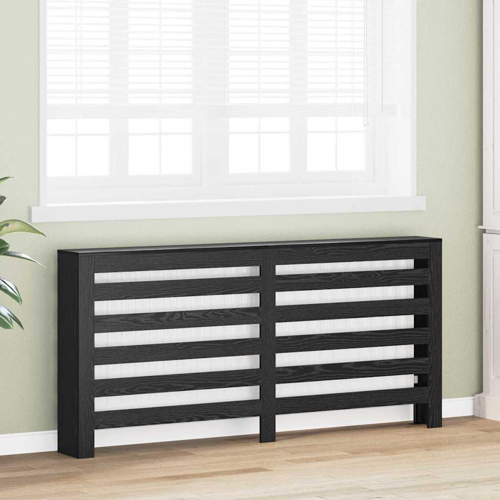 Vidaxxl cache radiateur chêne noir 175 x 20 x 82 cm bois d'ingénierie