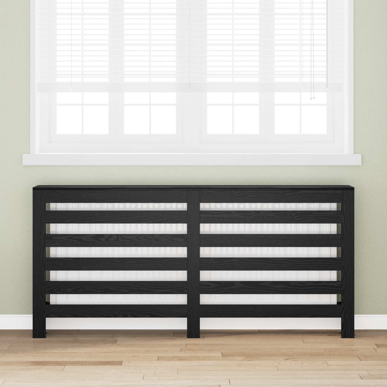 Vidaxxl cache radiateur chêne noir 175 x 20 x 82 cm bois d'ingénierie