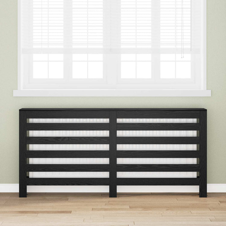 Vidaxxl cache radiateur chêne noir 175 x 20 x 82 cm bois d'ingénierie