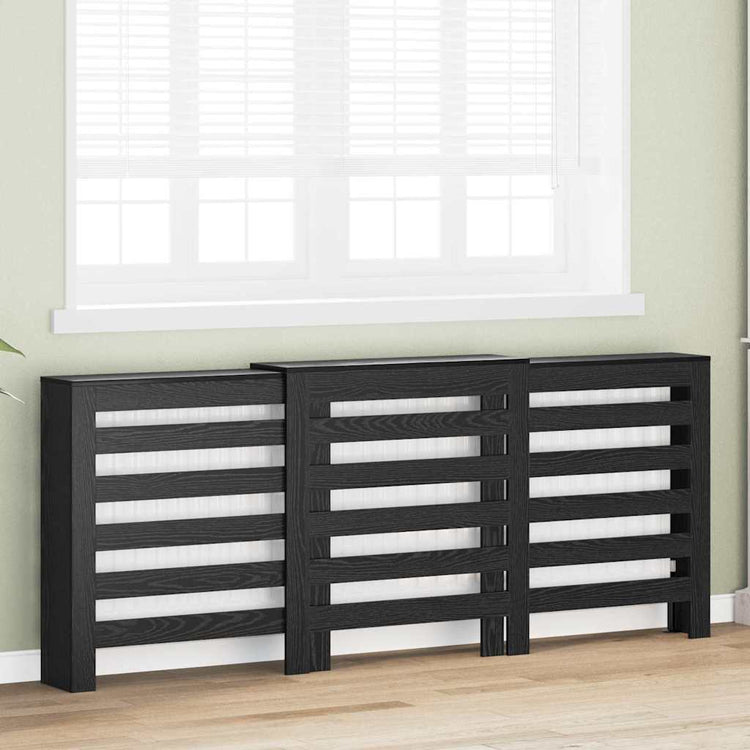 Vidaxxl cache radiateur chêne noir 205 x 21,5 x 83,5 cm bois d'ingénierie