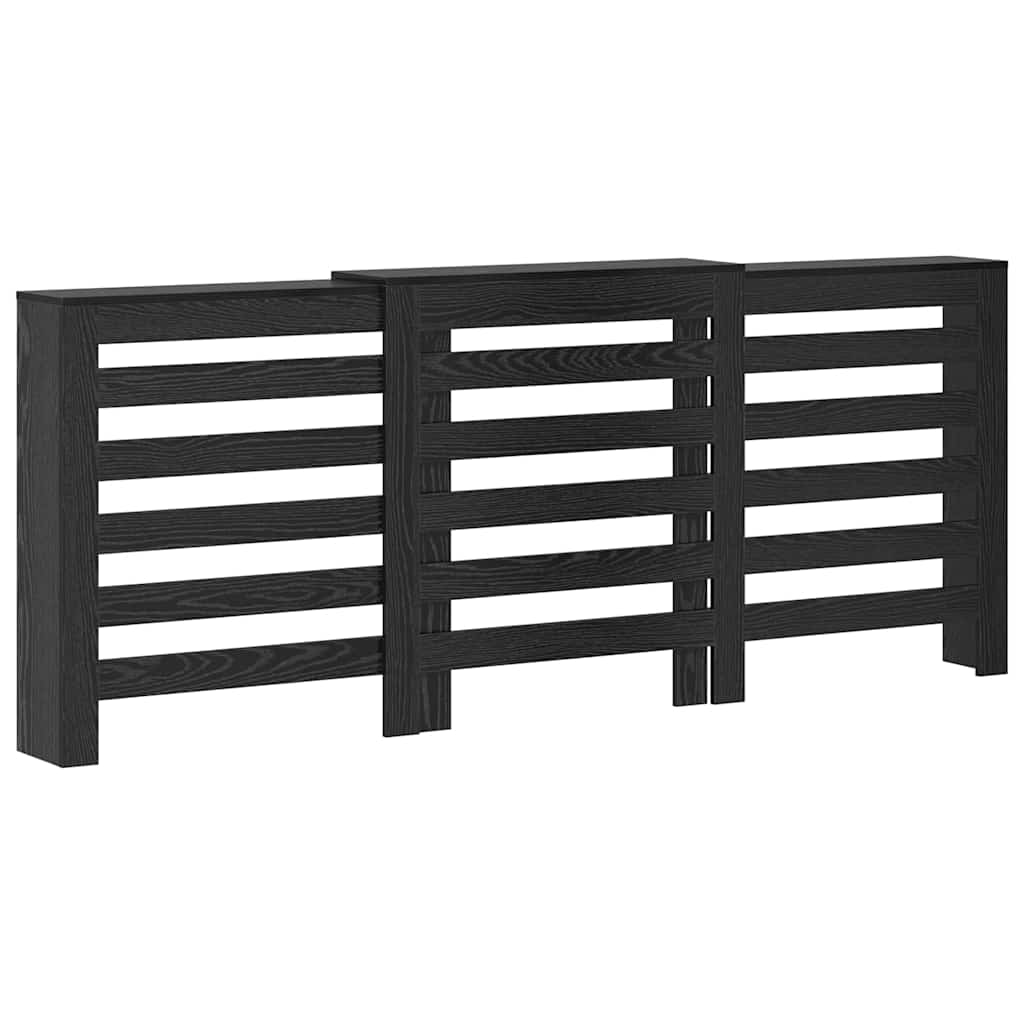 Vidaxxl cache radiateur chêne noir 205 x 21,5 x 83,5 cm bois d'ingénierie