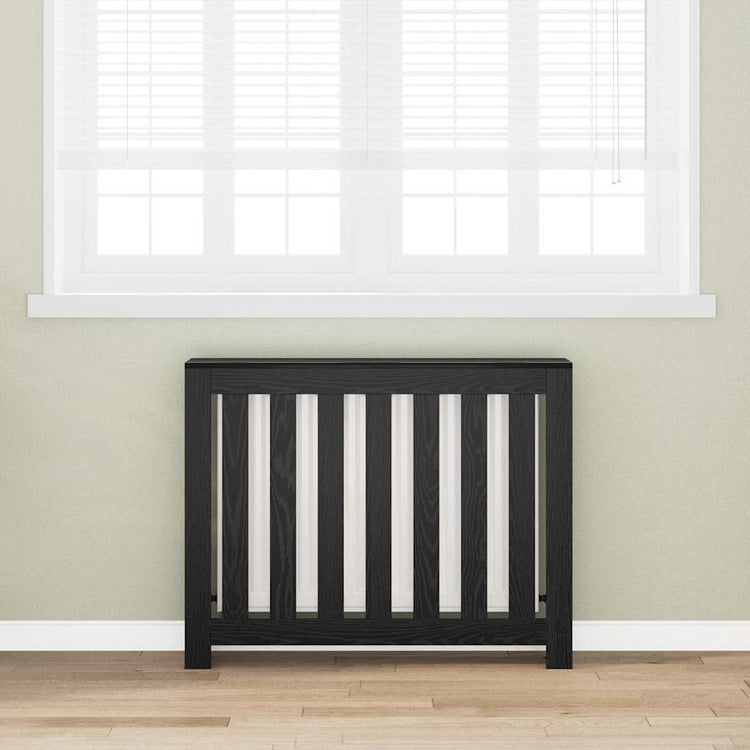 Vidaxxl cache radiateur chêne noir 104 x 20 x 82 cm bois d'ingénierie