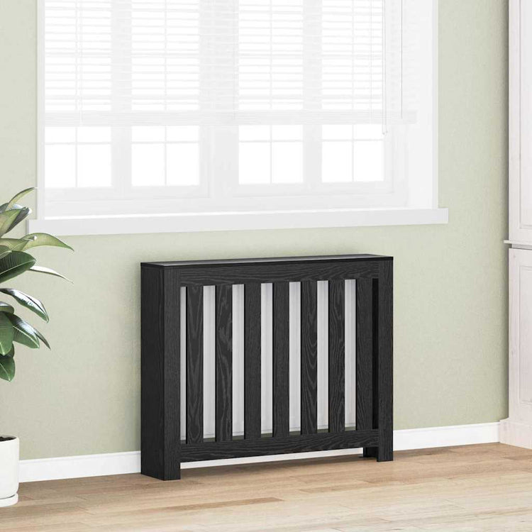 Vidaxxl cache radiateur chêne noir 104 x 20 x 82 cm bois d'ingénierie
