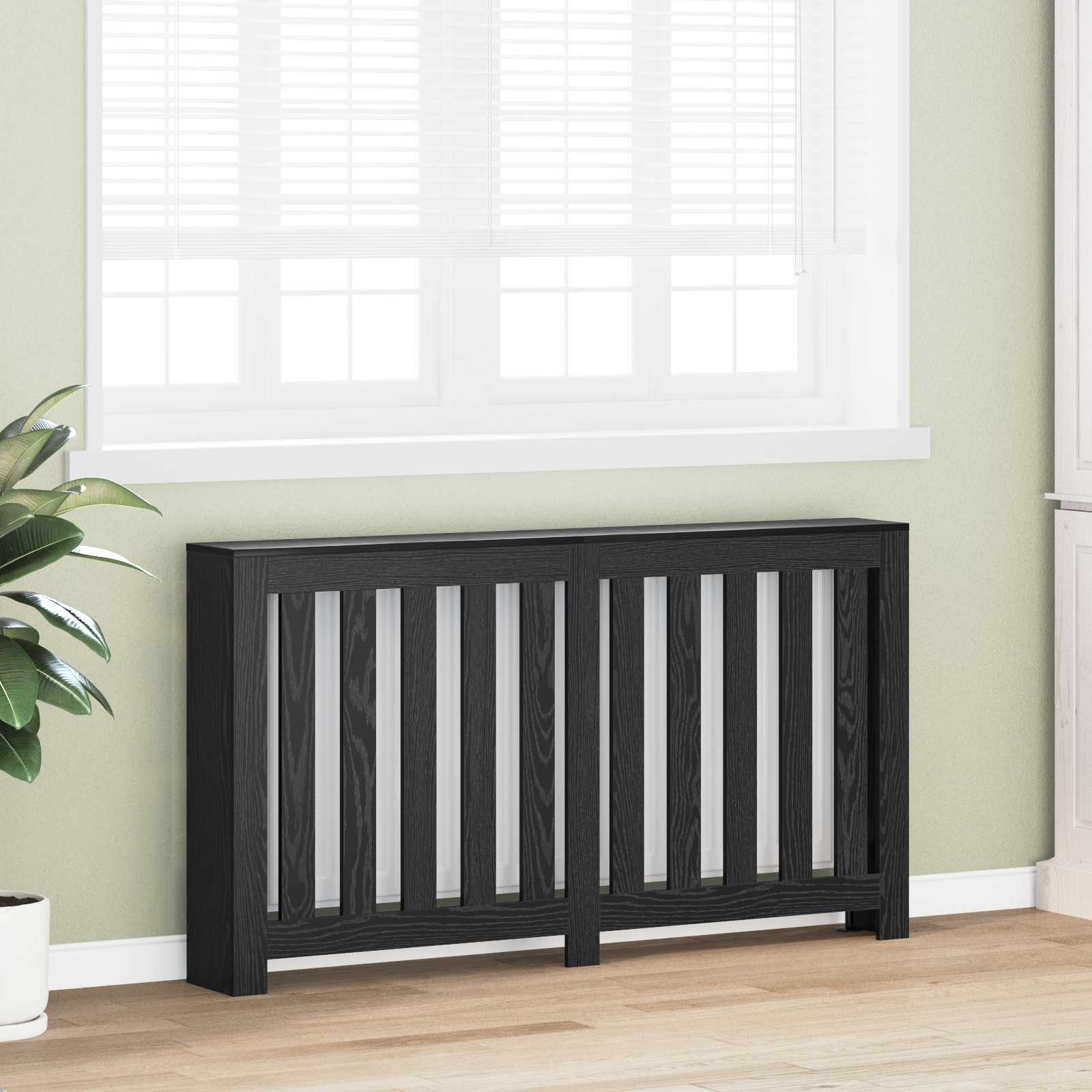 Vidaxx cache radiateur chêne noir 149 x 20 x 82 cm bois d'ingénierie
