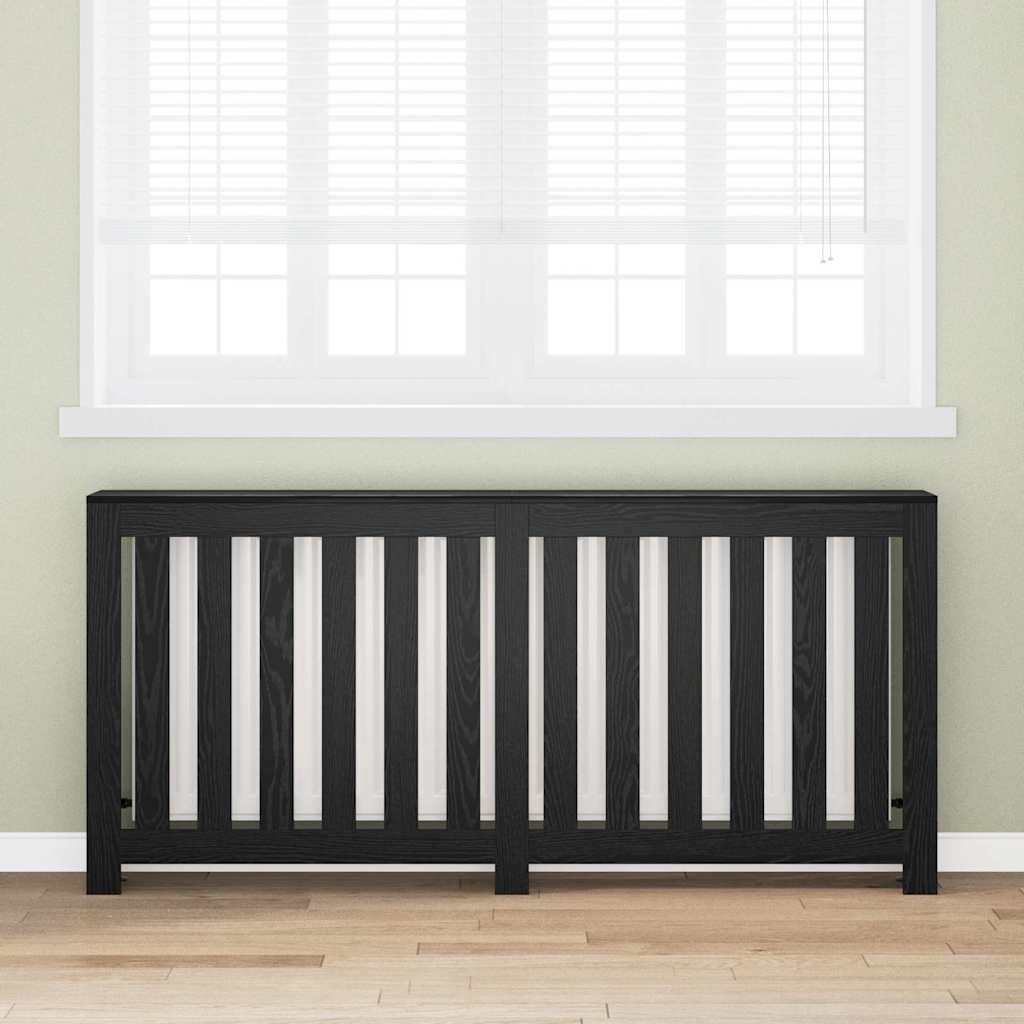 Vidaxxl cache radiateur chêne noir 175 x 20 x 82 cm bois d'ingénierie