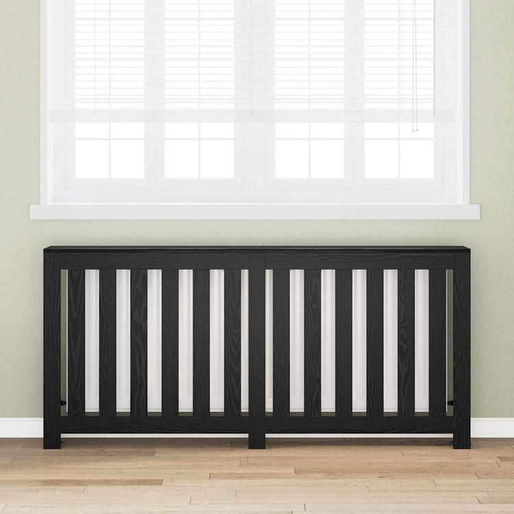 Vidaxxl cache radiateur chêne noir 175 x 20 x 82 cm bois d'ingénierie