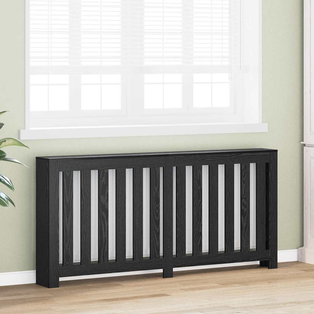 Vidaxxl cache radiateur chêne noir 175 x 20 x 82 cm bois d'ingénierie