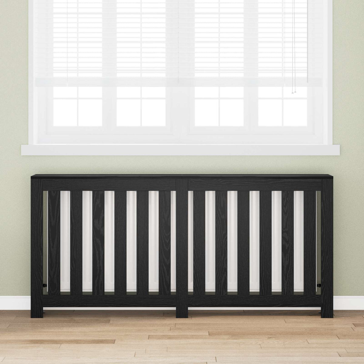 Vidaxxl cache radiateur chêne noir 175 x 20 x 82 cm bois d'ingénierie