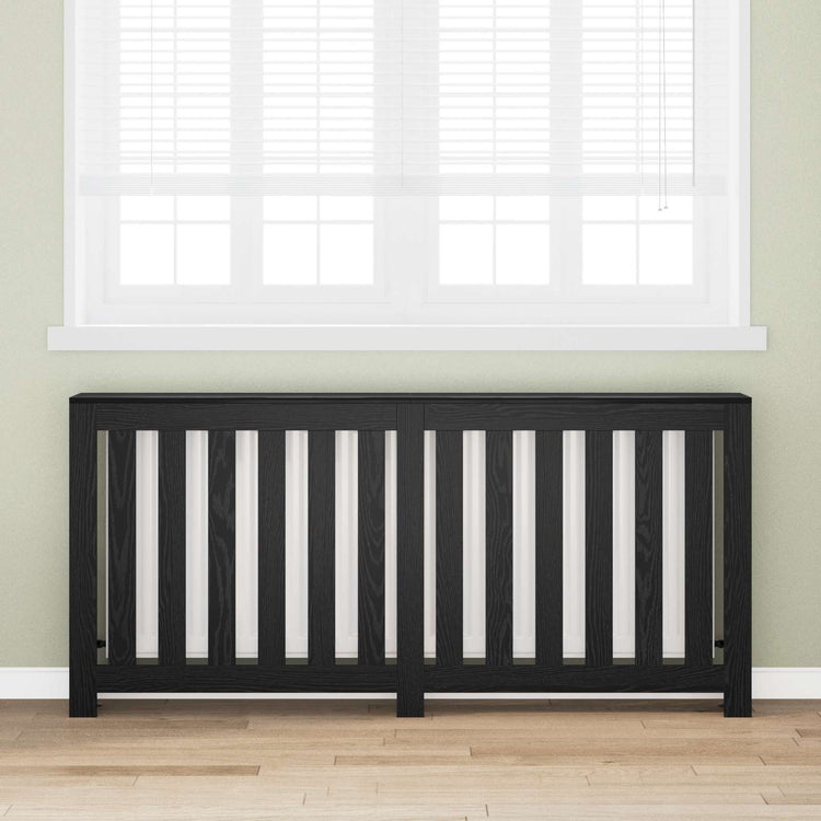 Vidaxxl cache radiateur chêne noir 175 x 20 x 82 cm bois d'ingénierie