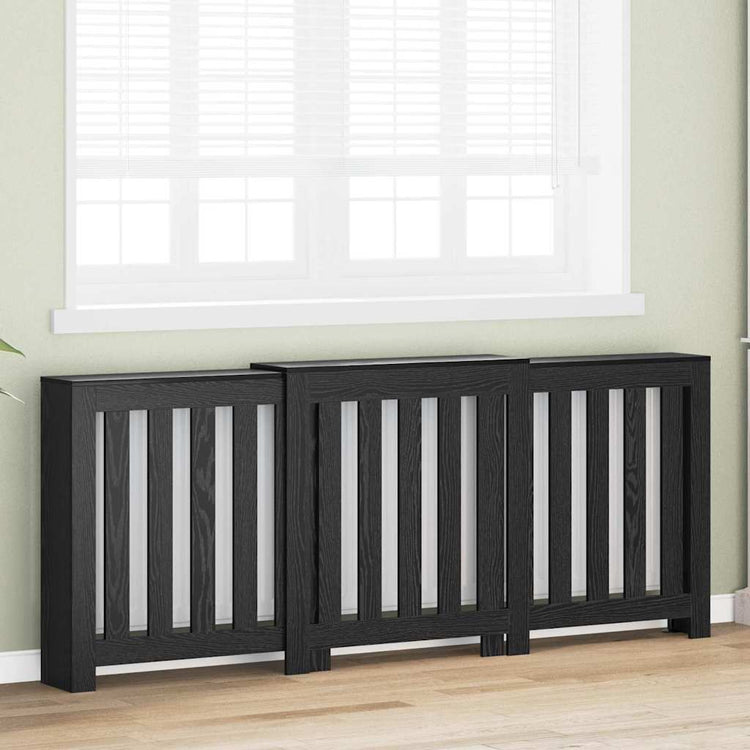 Vidaxxl cache radiateur chêne noir 205 x 21,5 x 83,5 cm bois d'ingénierie