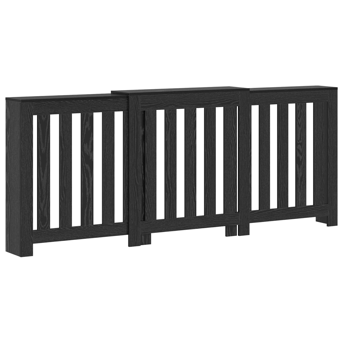 Vidaxxl cache radiateur chêne noir 205 x 21,5 x 83,5 cm bois d'ingénierie