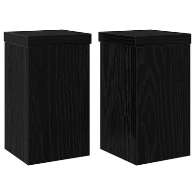 Vidaxxl support pour plantes 2 pcs chêne noir 10 x 10 x 18 cm bois d'ingénierie