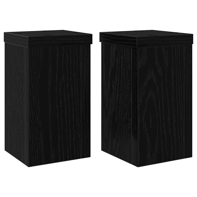 Vidaxxl support pour plantes 2 pcs chêne noir 10 x 10 x 18 cm bois d'ingénierie