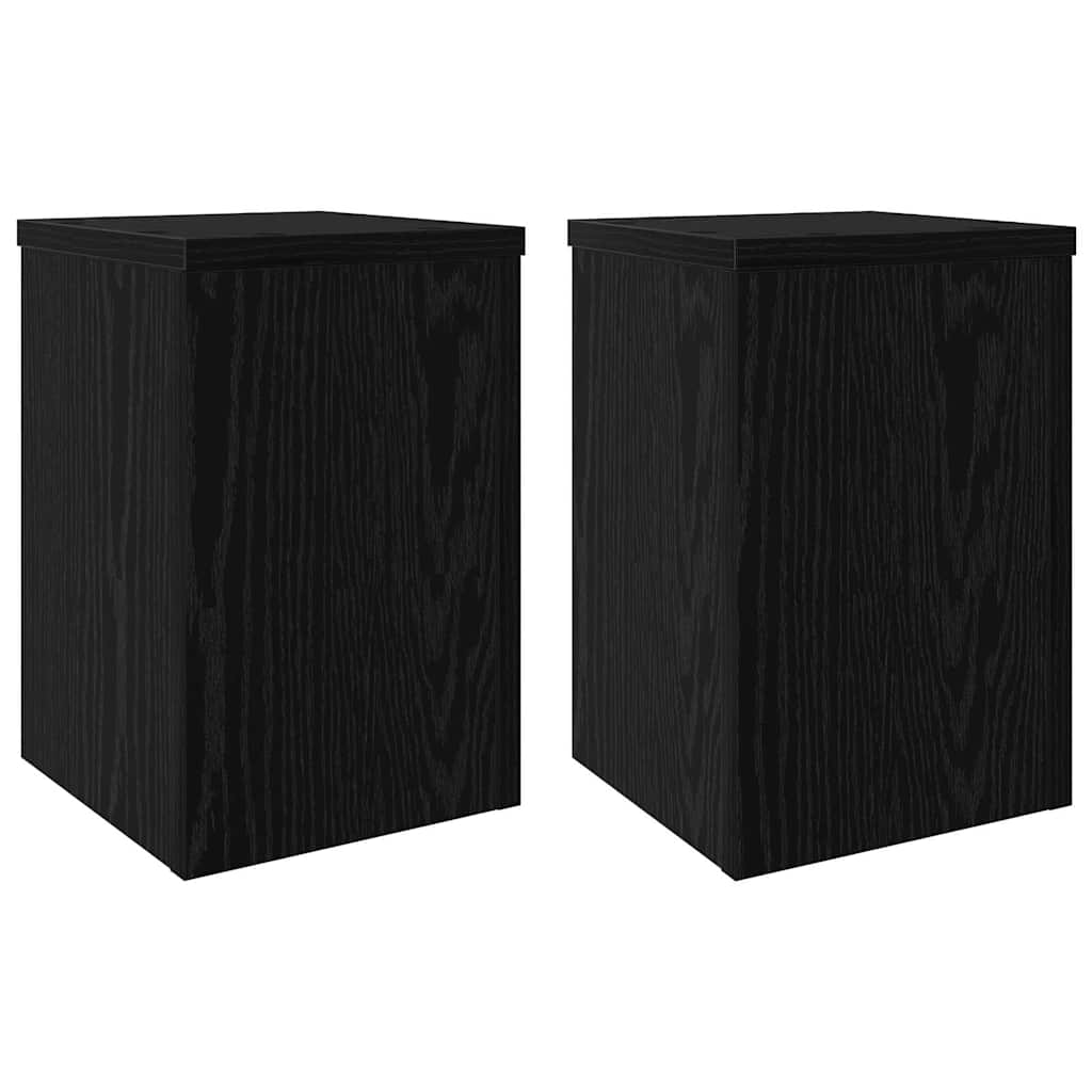 VidaXL support pour plantes 2 pcs chêne noir 20 x 20 x 30 cm bois d'ingénierie