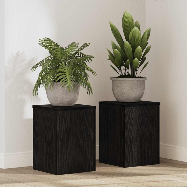Vidaxxl support pour plantes 2 pcs chêne noir 25 x 25 x 35 cm bois d'ingénierie