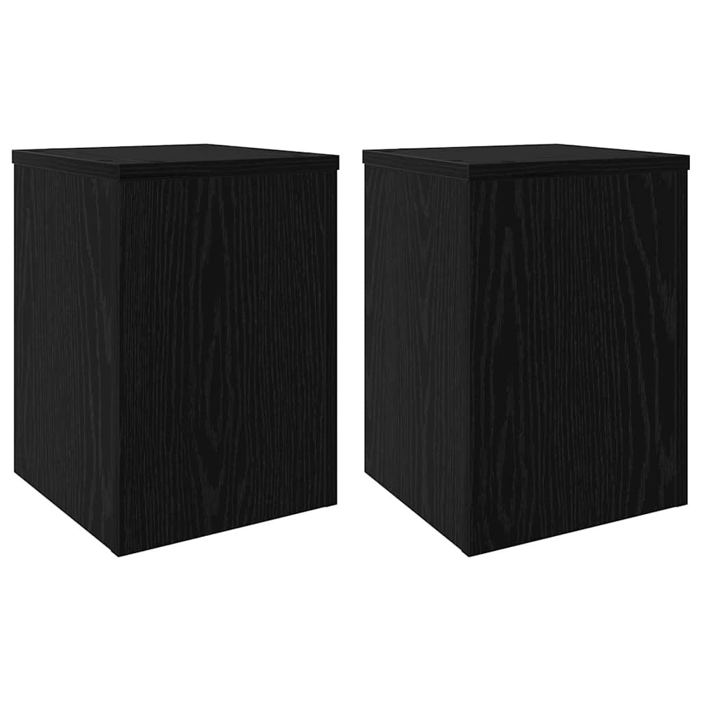 Vidaxxl support pour plantes 2 pcs chêne noir 25 x 25 x 35 cm bois d'ingénierie