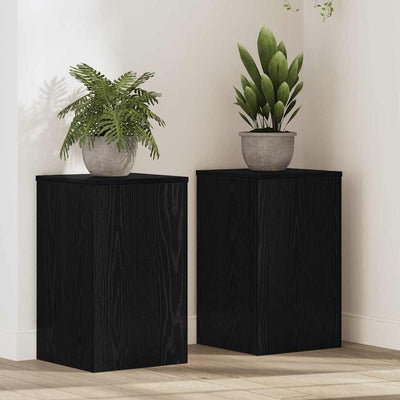 Vidaxxl support pour plantes 2 pcs chêne noir 30 x 30 x 50 cm bois d'ingénierie