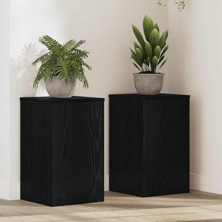 Vidaxxl support pour plantes 2 pcs chêne noir 30 x 30 x 50 cm bois d'ingénierie