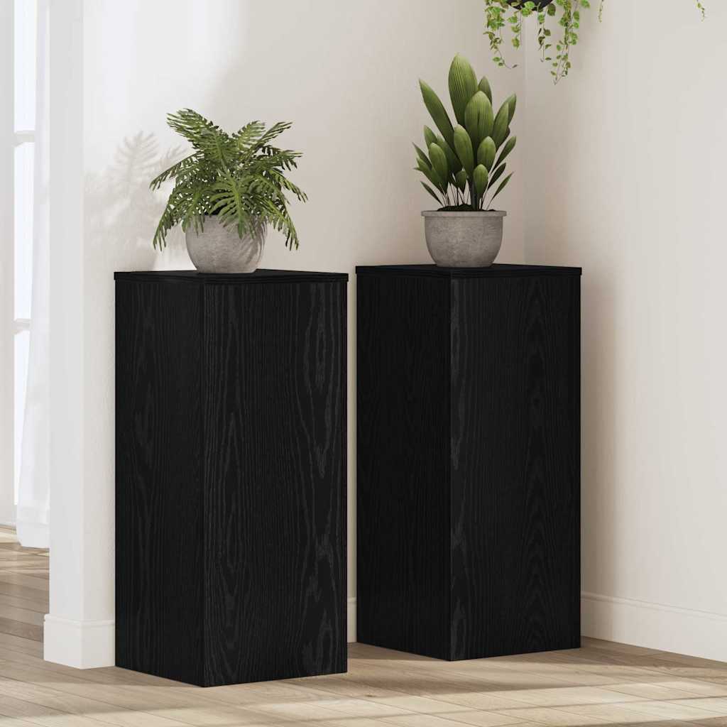 Vidaxx support pour plantes 2 pcs chêne noir 30 x 30 x 70 cm bois d'ingénierie
