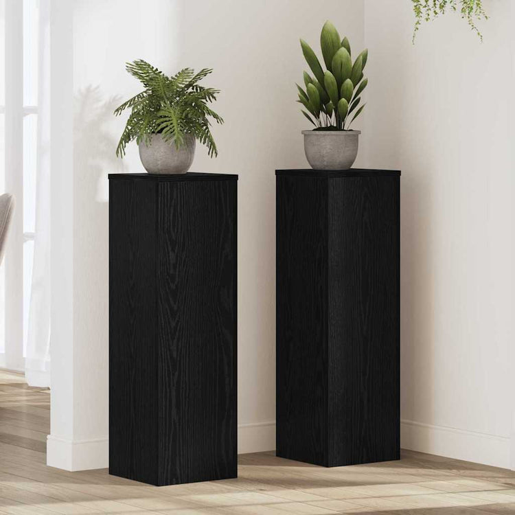 Vidaxxl support pour plantes 2 pcs chêne noir 25 x 25 x 80 cm bois d'ingénierie