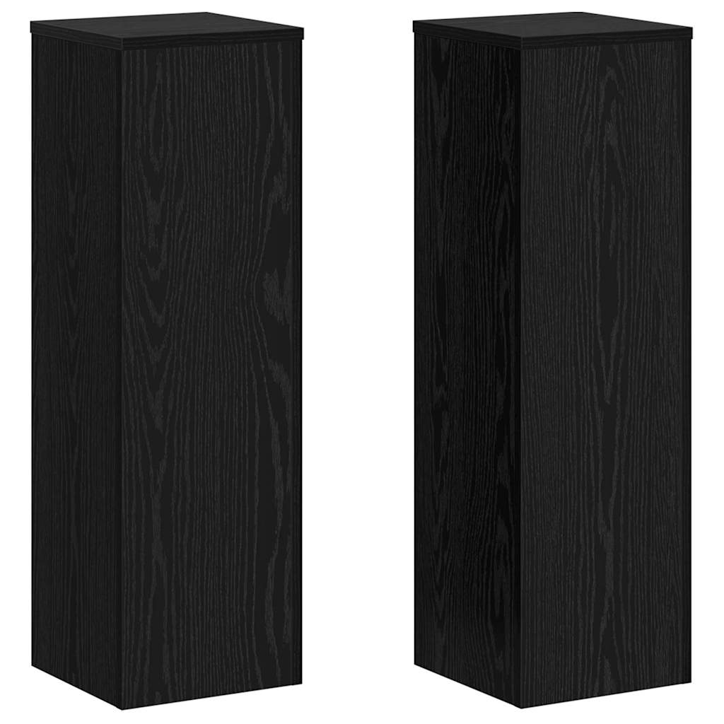 Vidaxxl support pour plantes 2 pcs chêne noir 25 x 25 x 80 cm bois d'ingénierie
