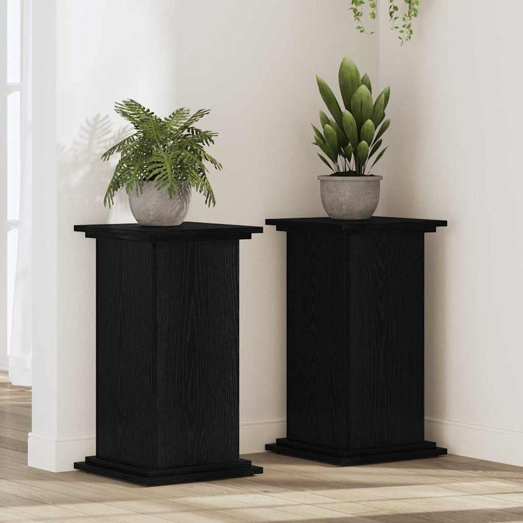 Vidaxxl support pour plantes chêne noir 33 x 33 x 60 cm bois traité