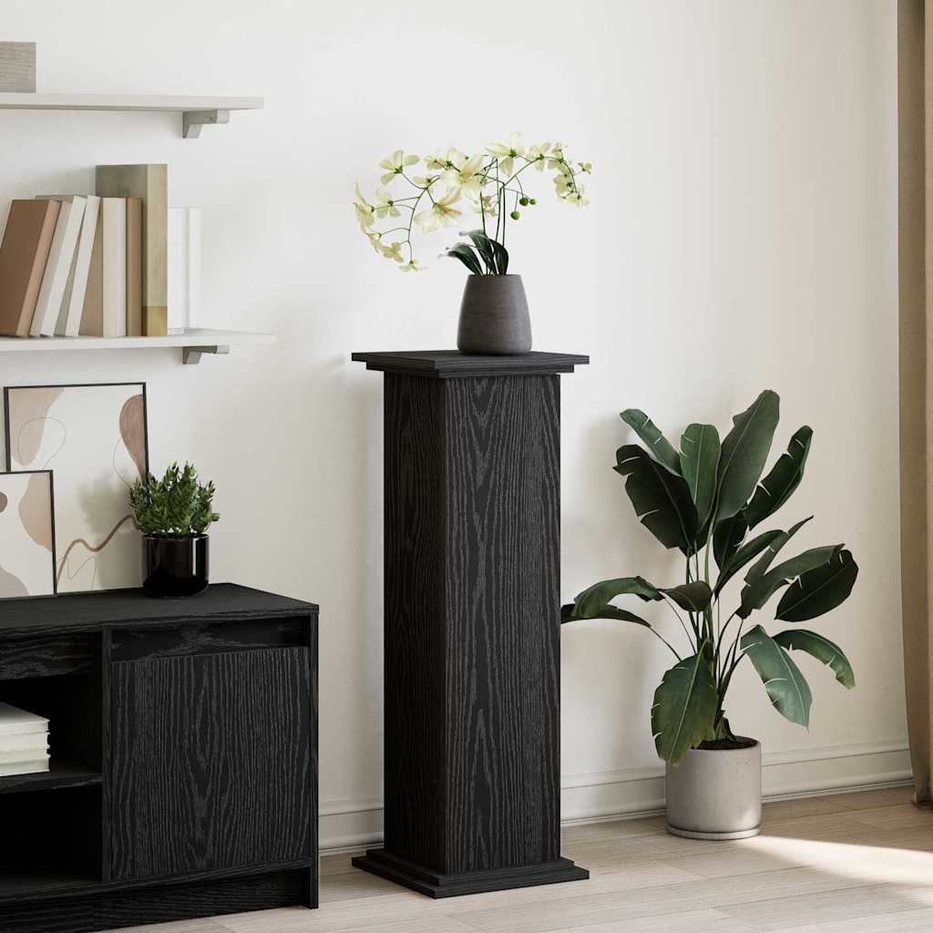 Vidaxxl présentoir avec étagère chêne noir 31 x 30 x 90 cm bois d'ingénierie