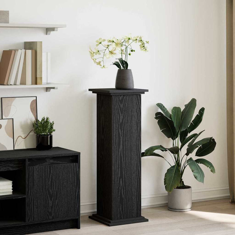 Vidaxxl présentoir avec étagère chêne noir 31 x 30 x 90 cm bois d'ingénierie