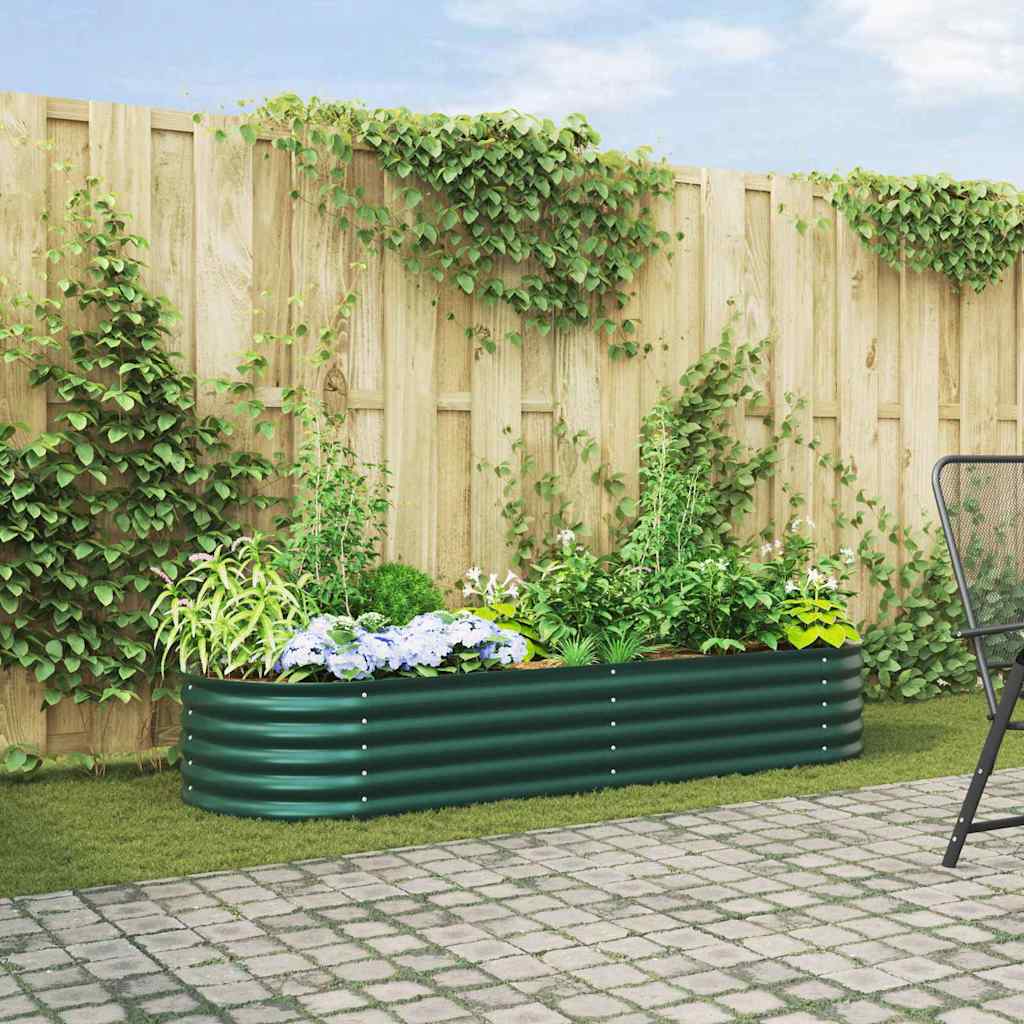 Vidaxx lit surélevé vert 240 x 80 x 44 cm acier