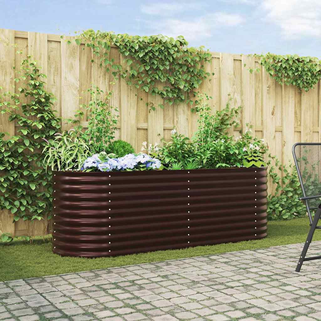 Vidaxx lit surélevé marron 240 x 80 x 81 cm acier