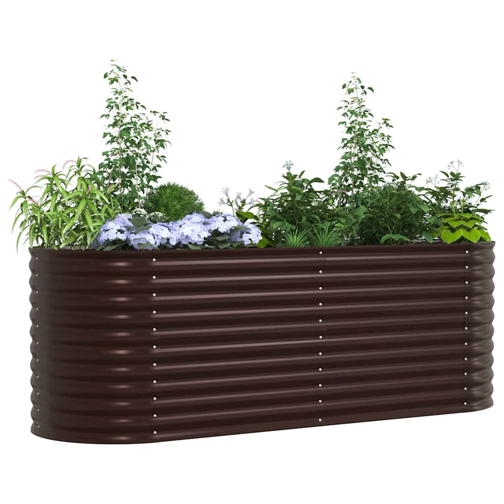 Vidaxx lit surélevé marron 240 x 80 x 81 cm acier