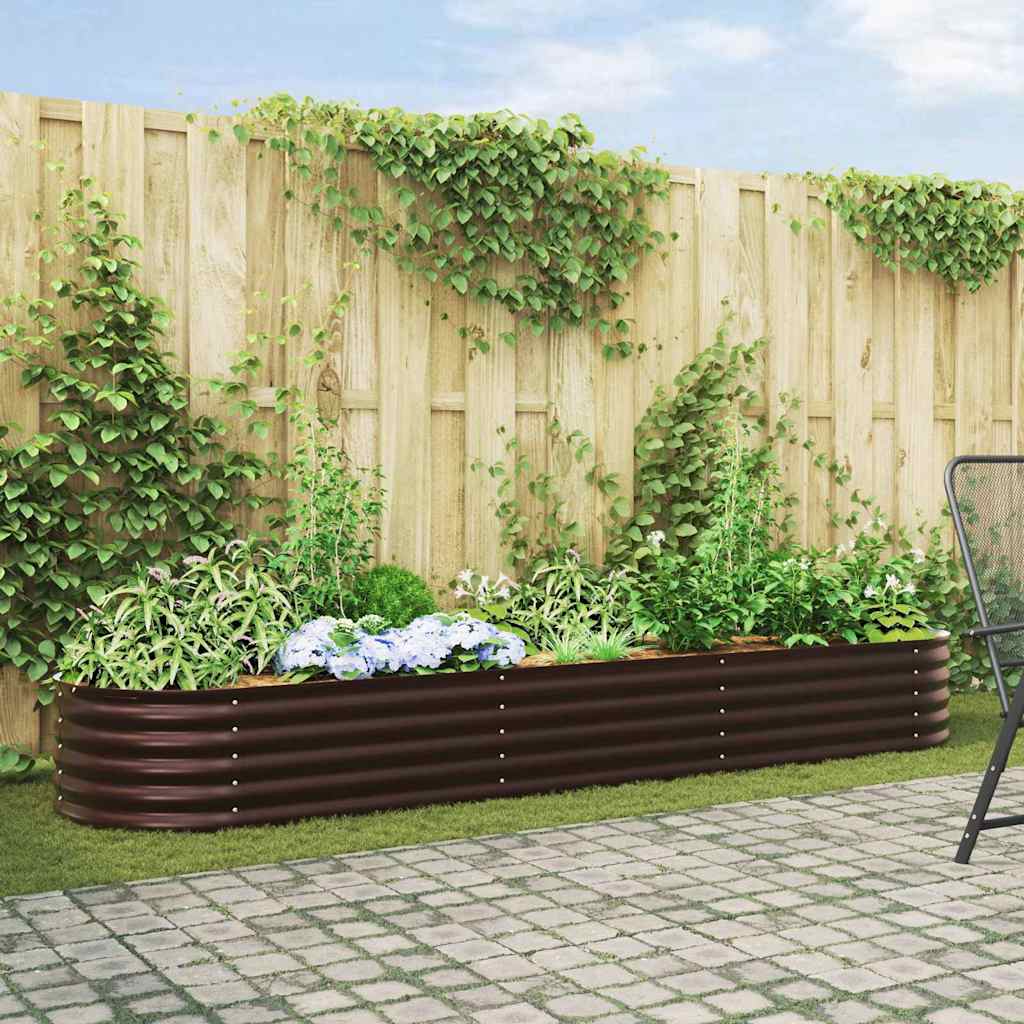 Vidaxx lit surélevé marron 320 x 80 x 44 cm acier