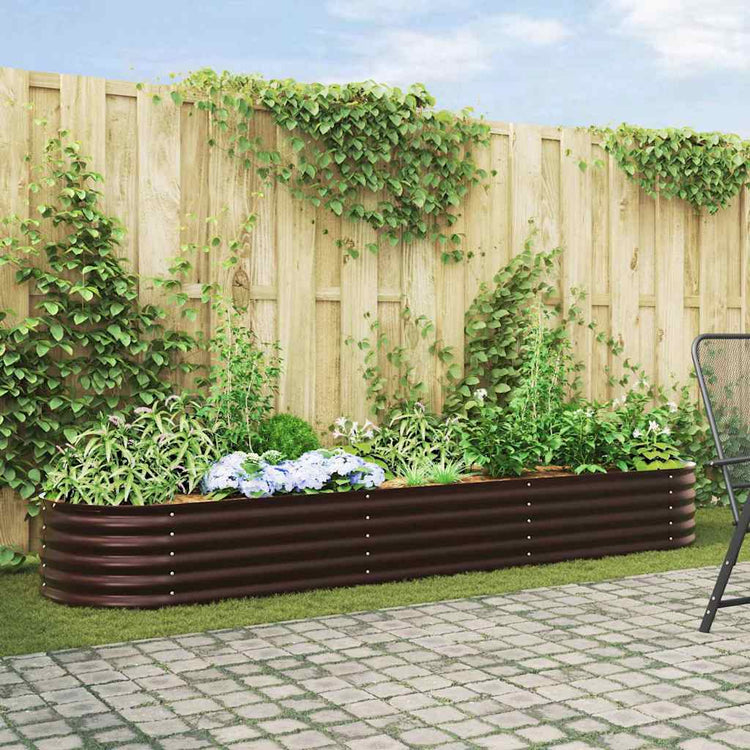 Vidaxx lit surélevé marron 320 x 80 x 44 cm acier