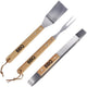 Interbosch ensemble d'outils pour barbecue 3 pièces bois acier inoxydable