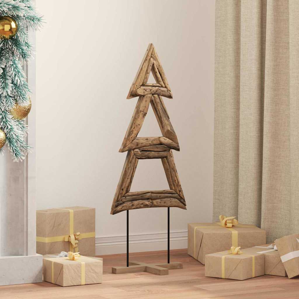 Vidaxx Sapin de Noël en bois de teck massif marron standard 90 cm