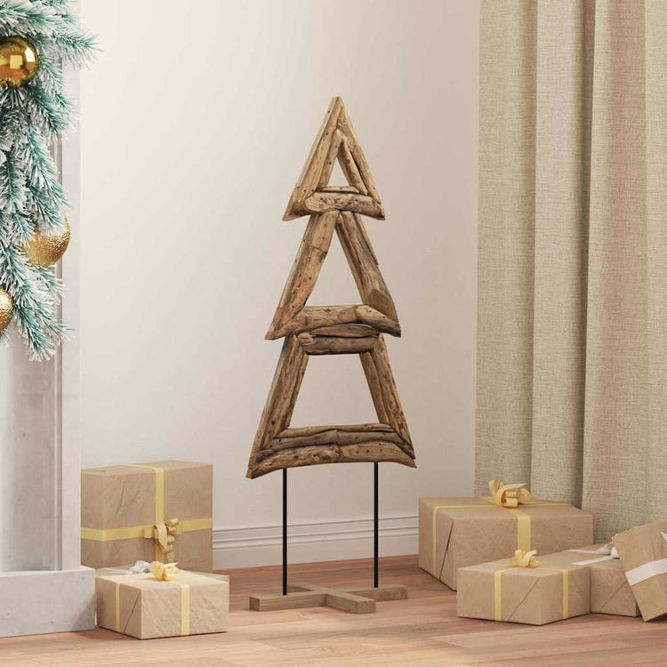 Vidaxx Sapin de Noël en bois de teck massif marron standard 90 cm