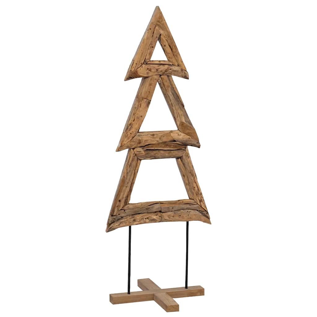Vidaxx Sapin de Noël en bois de teck massif marron standard 90 cm