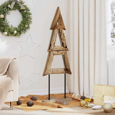 Vidaxx Sapin de Noël en bois de teck massif marron standard 120 cm