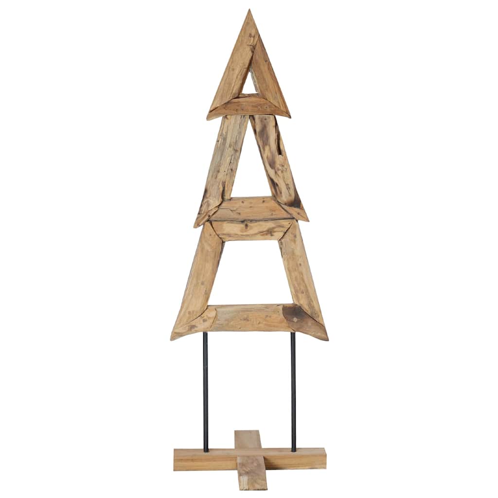 Vidaxx Sapin de Noël en bois de teck massif marron standard 120 cm