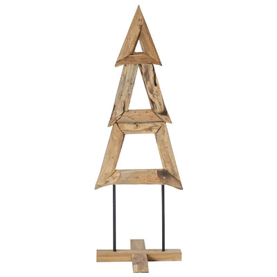 Vidaxx Sapin de Noël en bois de teck massif marron standard 120 cm