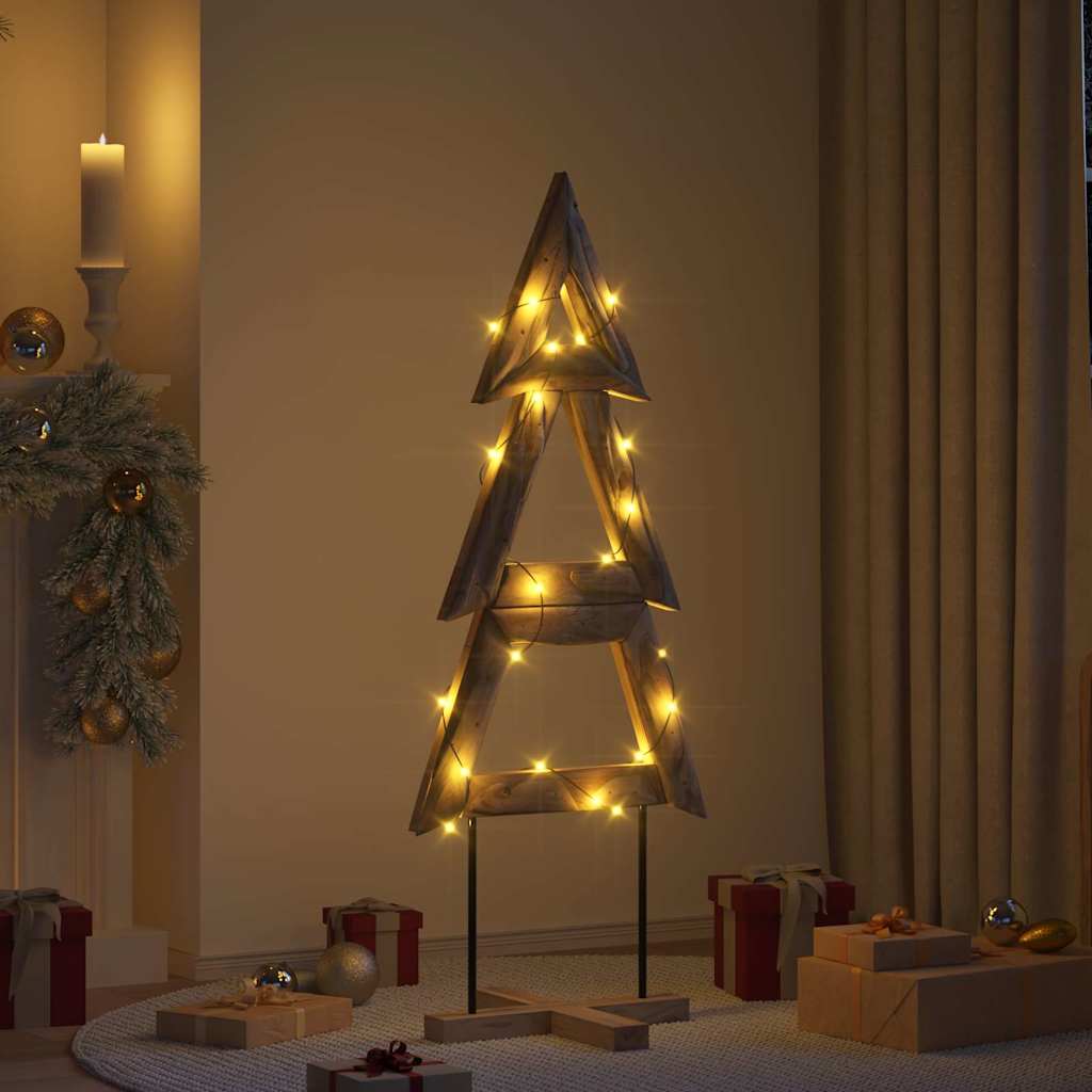 Vidaxx Sapin de Noël avec bois de teck massif marron standard 149,5 cm