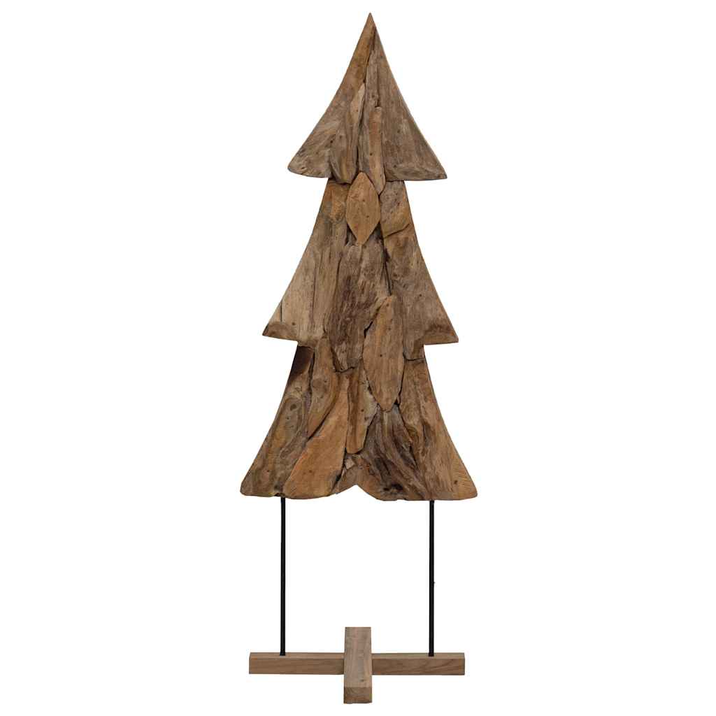 Vidaxx Sapin de Noël en bois de teck massif marron standard 90 cm