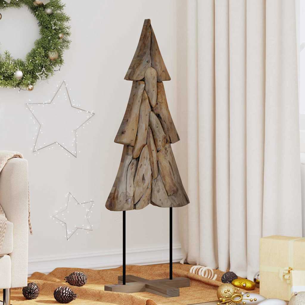 Vidaxx Sapin de Noël avec bois de teck massif marron standard 121 cm