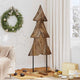 Vidaxx Sapin de Noël avec bois de teck massif marron standard 151 cm