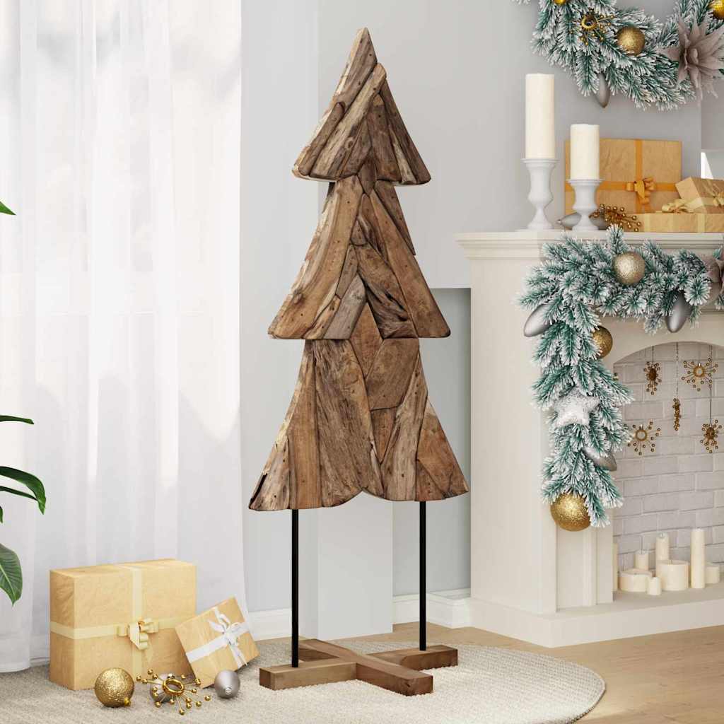 Vidaxx Sapin de Noël avec bois de teck massif marron standard 151 cm
