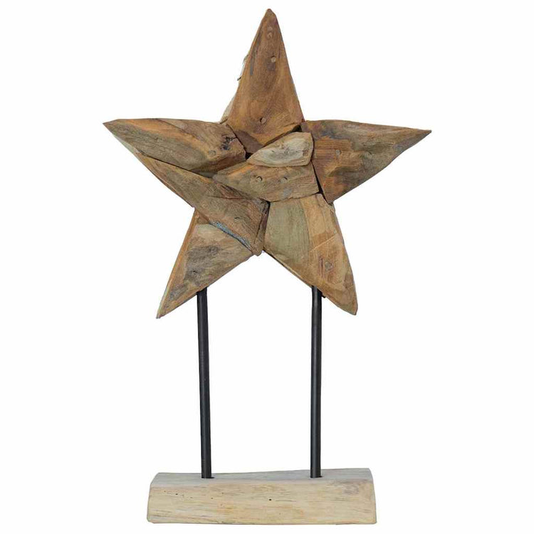 Vidaxx poinsettia marron 31 x 15 x 46 cm bois de teck massif